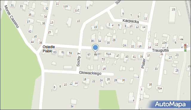 Stalowa Wola, Traugutta Romualda, gen., 55, mapa Stalowa Wola