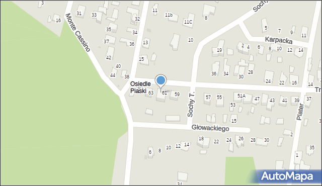 Stalowa Wola, Traugutta Romualda, gen., 61A, mapa Stalowa Wola