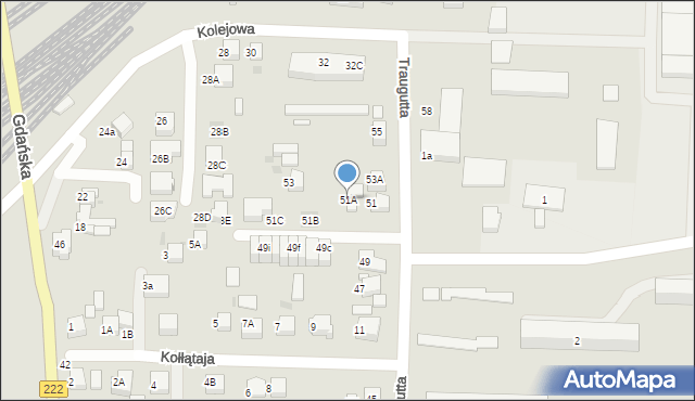 Starogard Gdański, Traugutta Romualda, gen., 51A, mapa Starogard Gdański