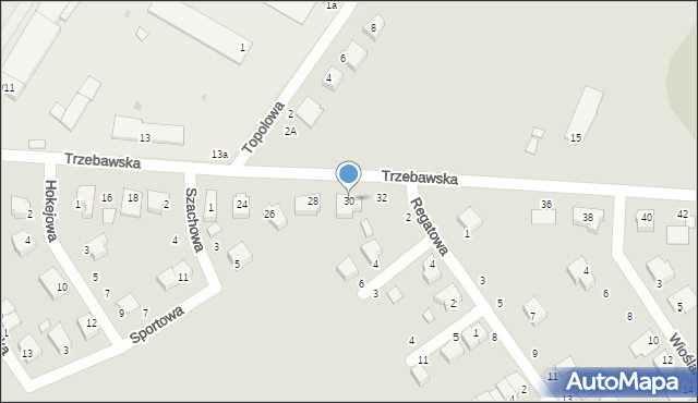 Stęszew, Trzebawska, 30, mapa Stęszew