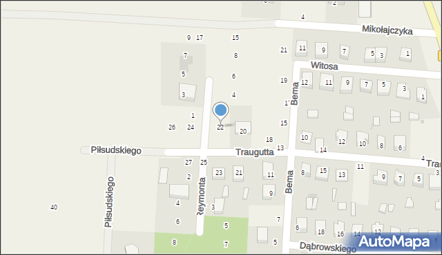 Strzelce Wielkie, Traugutta Romualda, gen., 22, mapa Strzelce Wielkie