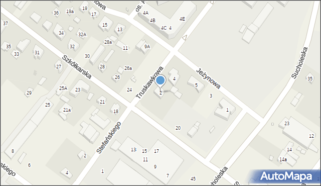 Suchy Las, Truskawkowa, 2, mapa Suchy Las