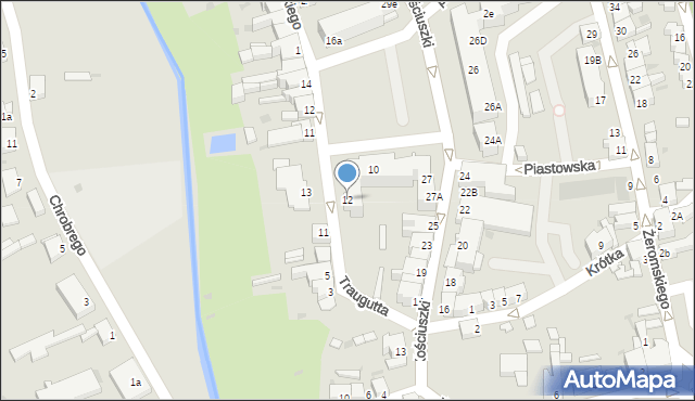 Sulęcin, Traugutta Romualda, gen., 12, mapa Sulęcin