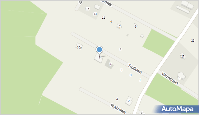 Sulęczyno, Truflowa, 9, mapa Sulęczyno