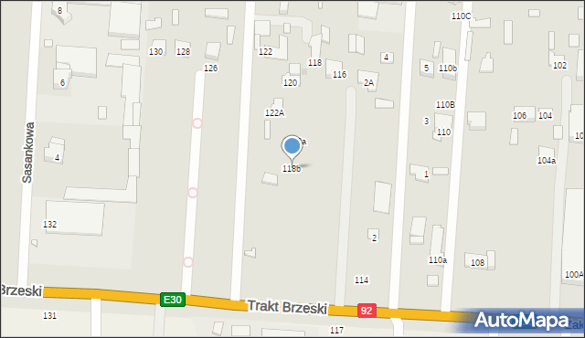 Sulejówek, Trakt Brzeski, 118b, mapa Sulejówek