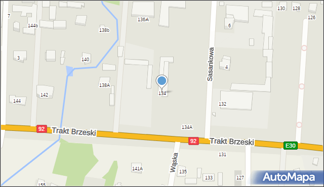 Sulejówek, Trakt Brzeski, 134, mapa Sulejówek