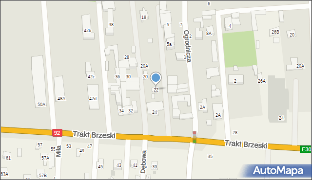 Sulejówek, Trakt Brzeski, 22, mapa Sulejówek