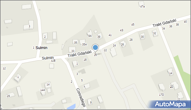 Sulmin, Trakt Gdański, 20, mapa Sulmin