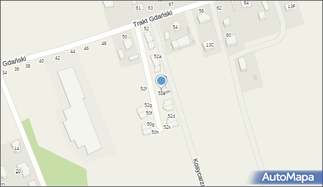 Sulmin, Trakt Gdański, 52e, mapa Sulmin