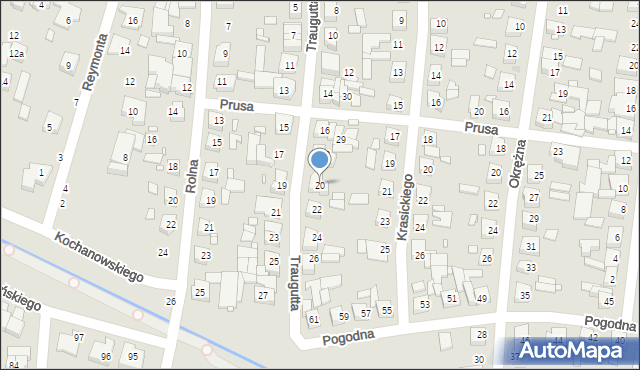 Swarzędz, Traugutta Romualda, gen., 20, mapa Swarzędz