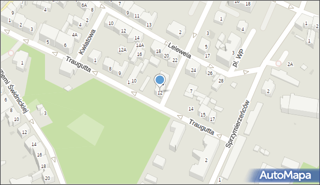 Świdnica, Traugutta Romualda, gen., 12, mapa Świdnicy