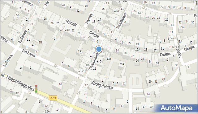 Świdnica, Trybunalska, 3, mapa Świdnicy