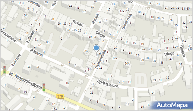 Świdnica, Trybunalska, 4, mapa Świdnicy