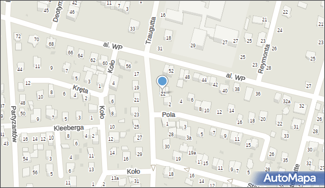 Świdnik, Traugutta Romualda, gen., 22, mapa Świdnika