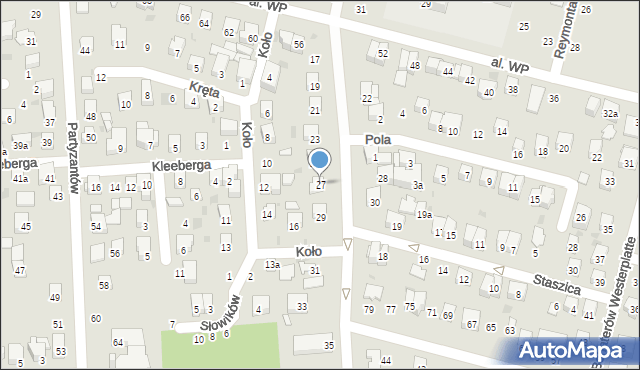 Świdnik, Traugutta Romualda, gen., 27, mapa Świdnika