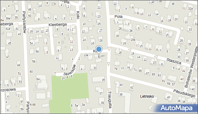 Świdnik, Traugutta Romualda, gen., 31, mapa Świdnika