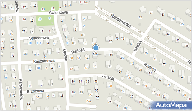 Świdnik, Traugutta Romualda, gen., 49, mapa Świdnika