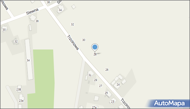 Świerczyniec, Trzcinowa, 28, mapa Świerczyniec