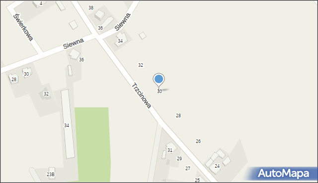 Świerczyniec, Trzcinowa, 30, mapa Świerczyniec