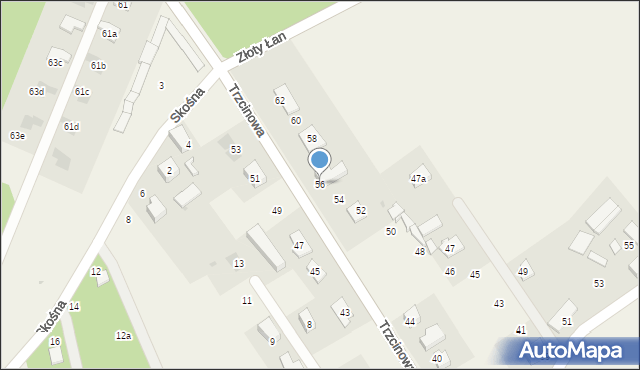 Świerczyniec, Trzcinowa, 56, mapa Świerczyniec