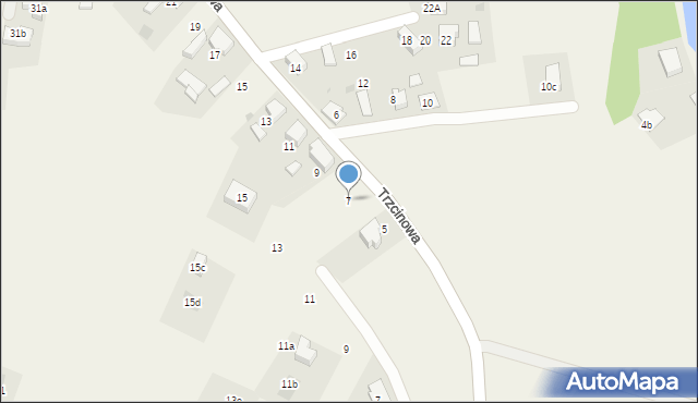 Świerczyniec, Trzcinowa, 7, mapa Świerczyniec