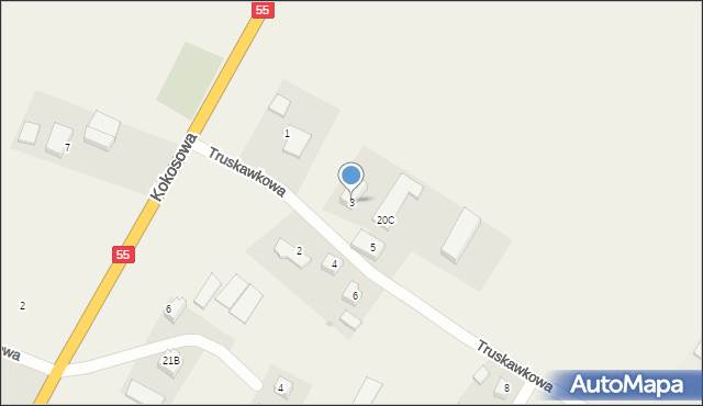 Świerkocin, Truskawkowa, 3, mapa Świerkocin