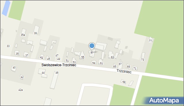 Swolszewice Małe, Trzciniec, 57, mapa Swolszewice Małe