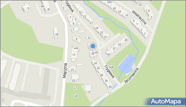Szczecin, Trygława, 14, mapa Szczecina