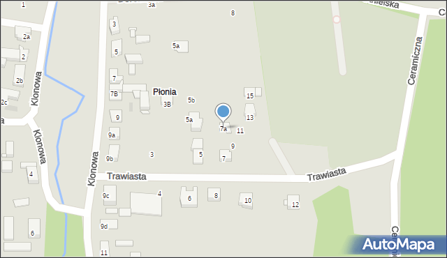 Szczecin, Trawiasta, 7a, mapa Szczecina