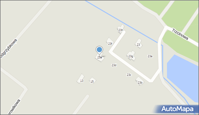Szczecin, Trzcinowa, 23e, mapa Szczecina