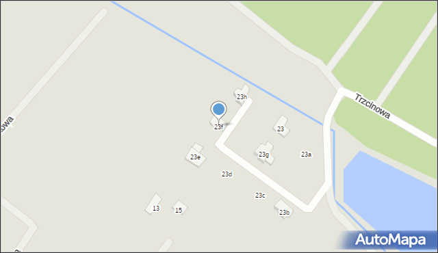 Szczecin, Trzcinowa, 23f, mapa Szczecina