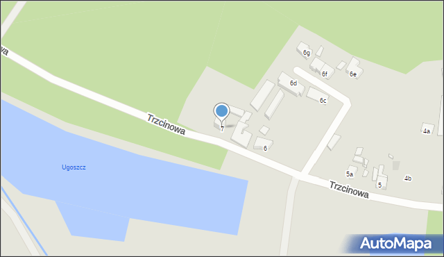 Szczecin, Trzcinowa, 7, mapa Szczecina