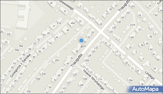 Szczecin, Traugutta Romualda, gen., 36, mapa Szczecina