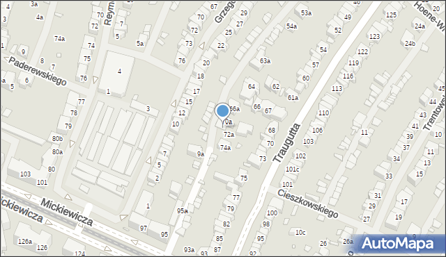 Szczecin, Traugutta Romualda, gen., 71a, mapa Szczecina