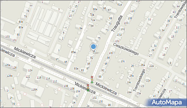 Szczecin, Traugutta Romualda, gen., 80, mapa Szczecina