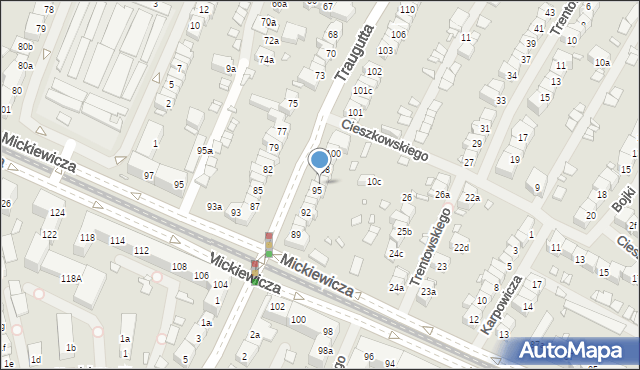 Szczecin, Traugutta Romualda, gen., 96, mapa Szczecina