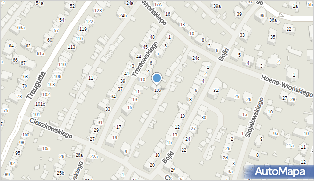Szczecin, Trentowskiego Bronisława, 10a, mapa Szczecina