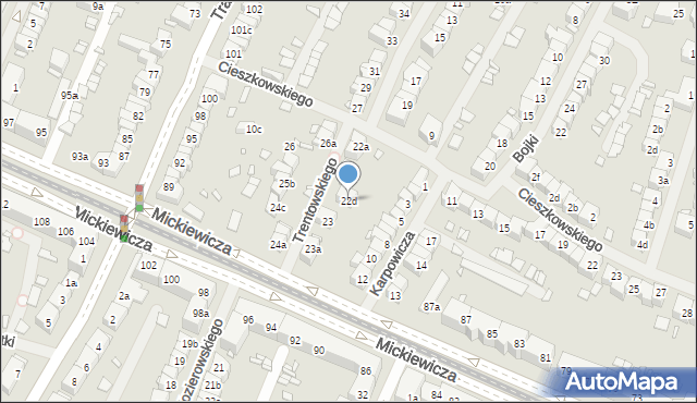 Szczecin, Trentowskiego Bronisława, 22d, mapa Szczecina