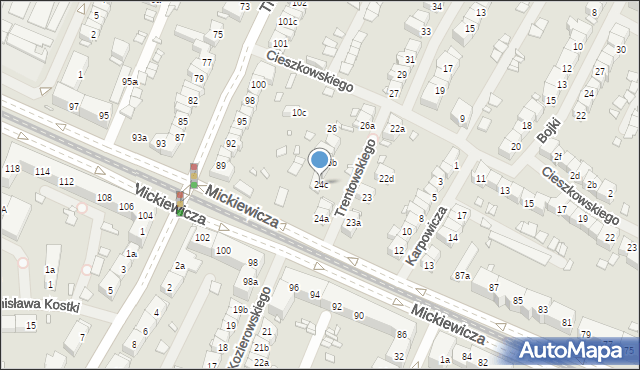 Szczecin, Trentowskiego Bronisława, 24c, mapa Szczecina