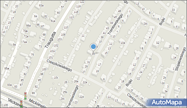 Szczecin, Trentowskiego Bronisława, 33, mapa Szczecina