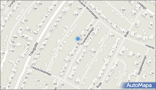 Szczecin, Trentowskiego Bronisława, 40, mapa Szczecina