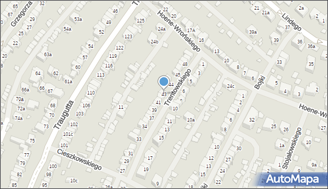 Szczecin, Trentowskiego Bronisława, 43, mapa Szczecina