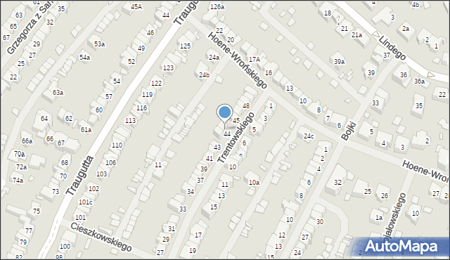 Szczecin, Trentowskiego Bronisława, 44b, mapa Szczecina