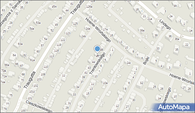 Szczecin, Trentowskiego Bronisława, 45, mapa Szczecina