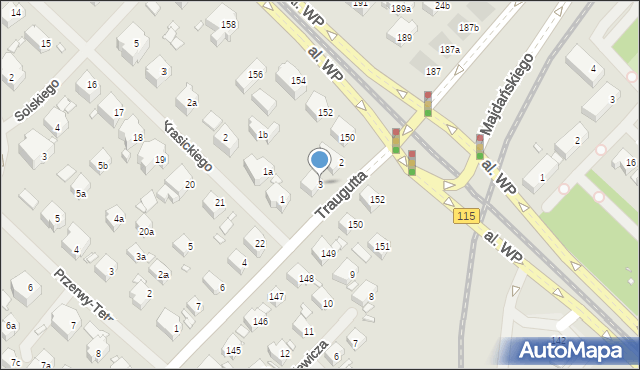 Szczecin, Traugutta Romualda, gen., 3, mapa Szczecina