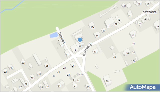 Szczodre, Trzebnicka, 29, mapa Szczodre