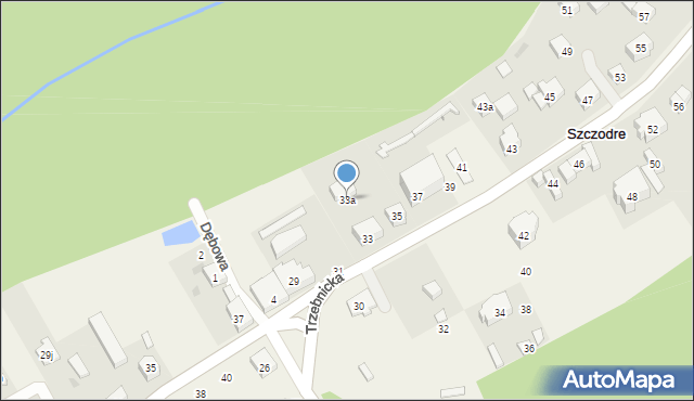 Szczodre, Trzebnicka, 33a, mapa Szczodre