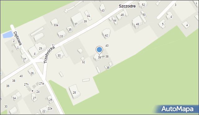 Szczodre, Trzebnicka, 34, mapa Szczodre