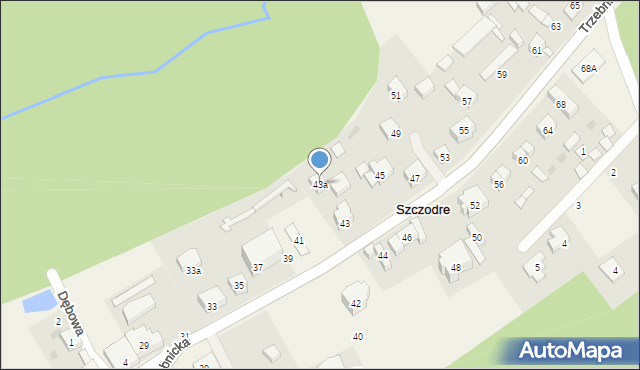Szczodre, Trzebnicka, 43a, mapa Szczodre