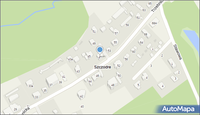 Szczodre, Trzebnicka, 47, mapa Szczodre
